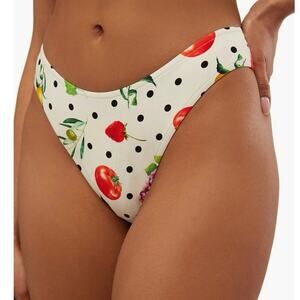 WeWoreWhat NWT Classic Scoop Fruits Bikini Bottom Size Large
